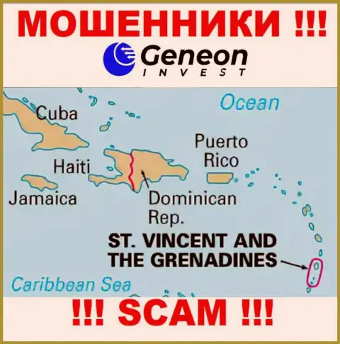 Генеон Инвест имеют регистрацию на территории - St. Vincent and the Grenadines, остерегайтесь совместного сотрудничества с ними