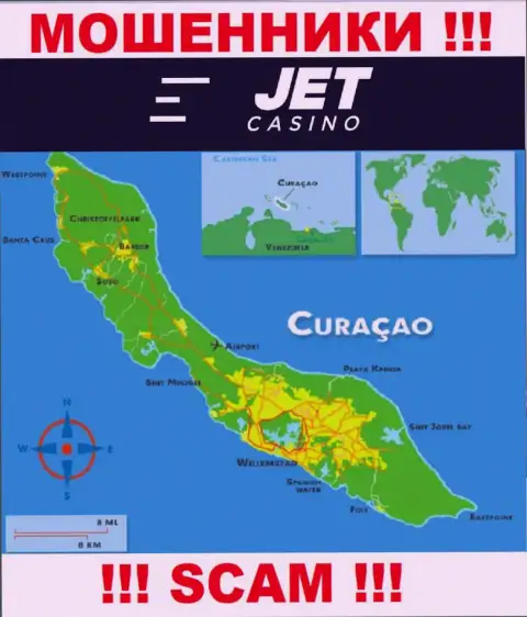 Curaçao - это официальное место регистрации компании Jet Casino