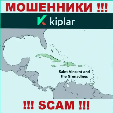 МОШЕННИКИ Kiplar имеют регистрацию невероятно далеко, на территории - St. Vincent and the Grenadines