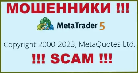 Юр. лицом МТ 5 считается - MetaQuotes Ltd